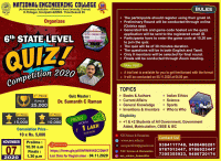NEC QUIZ 2K20 State Level Quiz Competition Poster